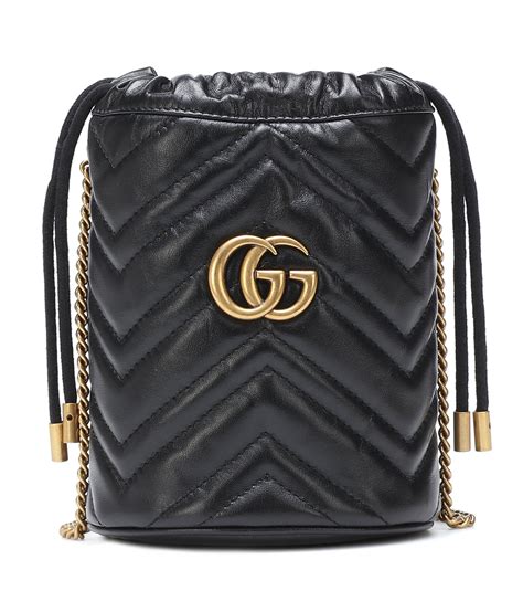 gucci bucket handbag|Black Leather GG Marmont Mini Bucket Bag .